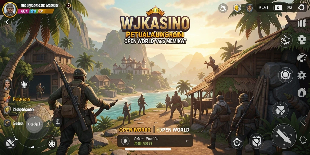 Tampilan antarmuka WJKASINO saat menjelajahi dunia Open World.