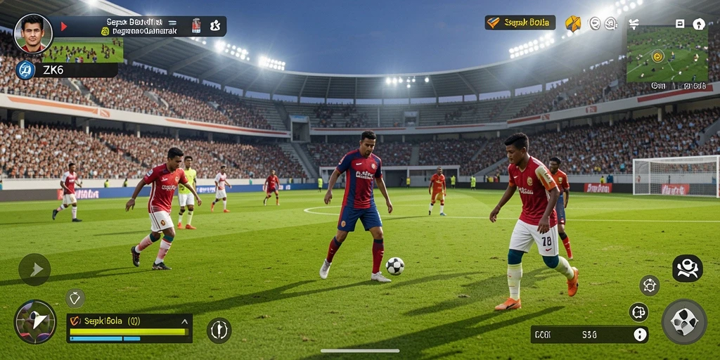 Tampilan antarmuka ZK6 yang menarik dengan fitur sepak bola yang lengkap.