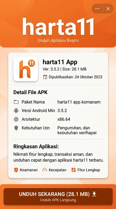 Tampilan halaman APK harta11