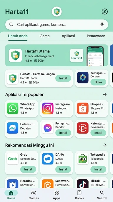 Tampilan katalog aplikasi harta11