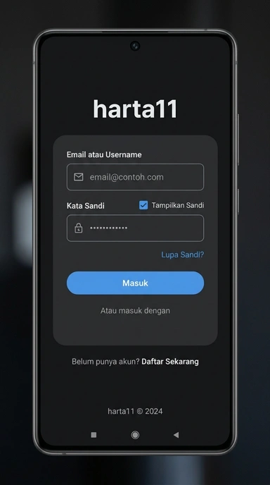 Tampilan halaman login harta11